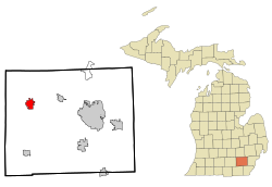 Washtenaw County Michigan Incorporated and Unincorporated areas Chelsea Highlighted